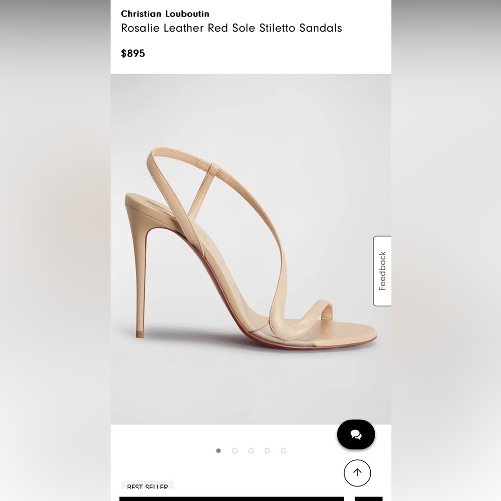 Christian Louboutins Rosalie 100 Nude Strappy Heels